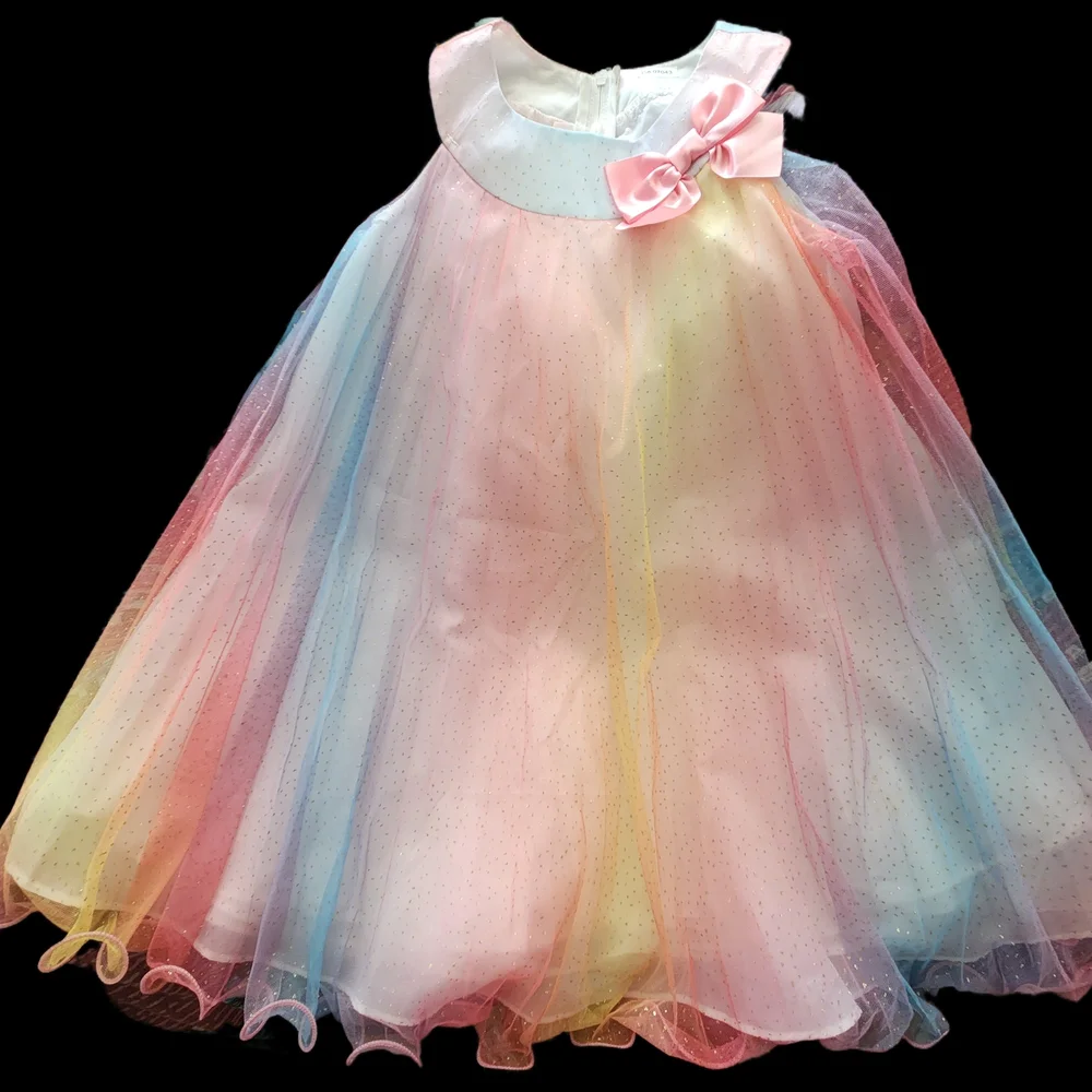 Jessica Ann Multicolor Formal Kids Dress - Picture 1 of 2